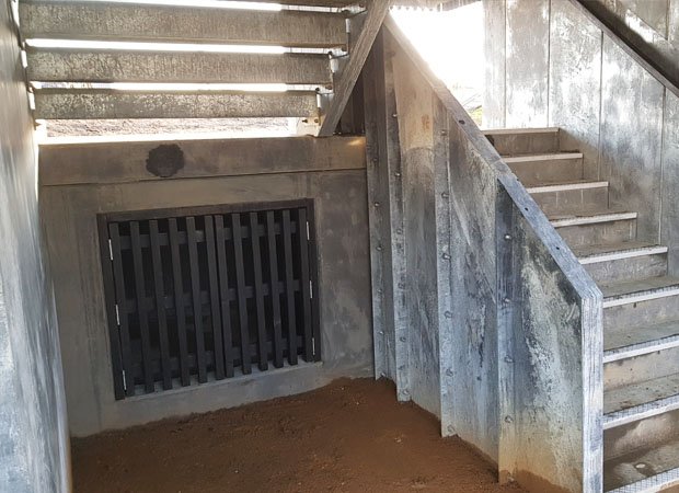 Visual Concrete sairs and landing design with steel work built on top