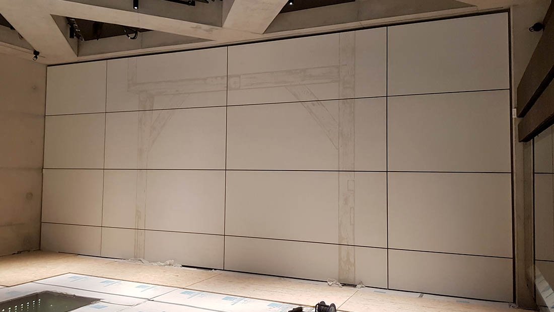 Graphic Concrete Wall Panels showing timber structure of Shakespeares 1st Theatre in Shoreditch, London